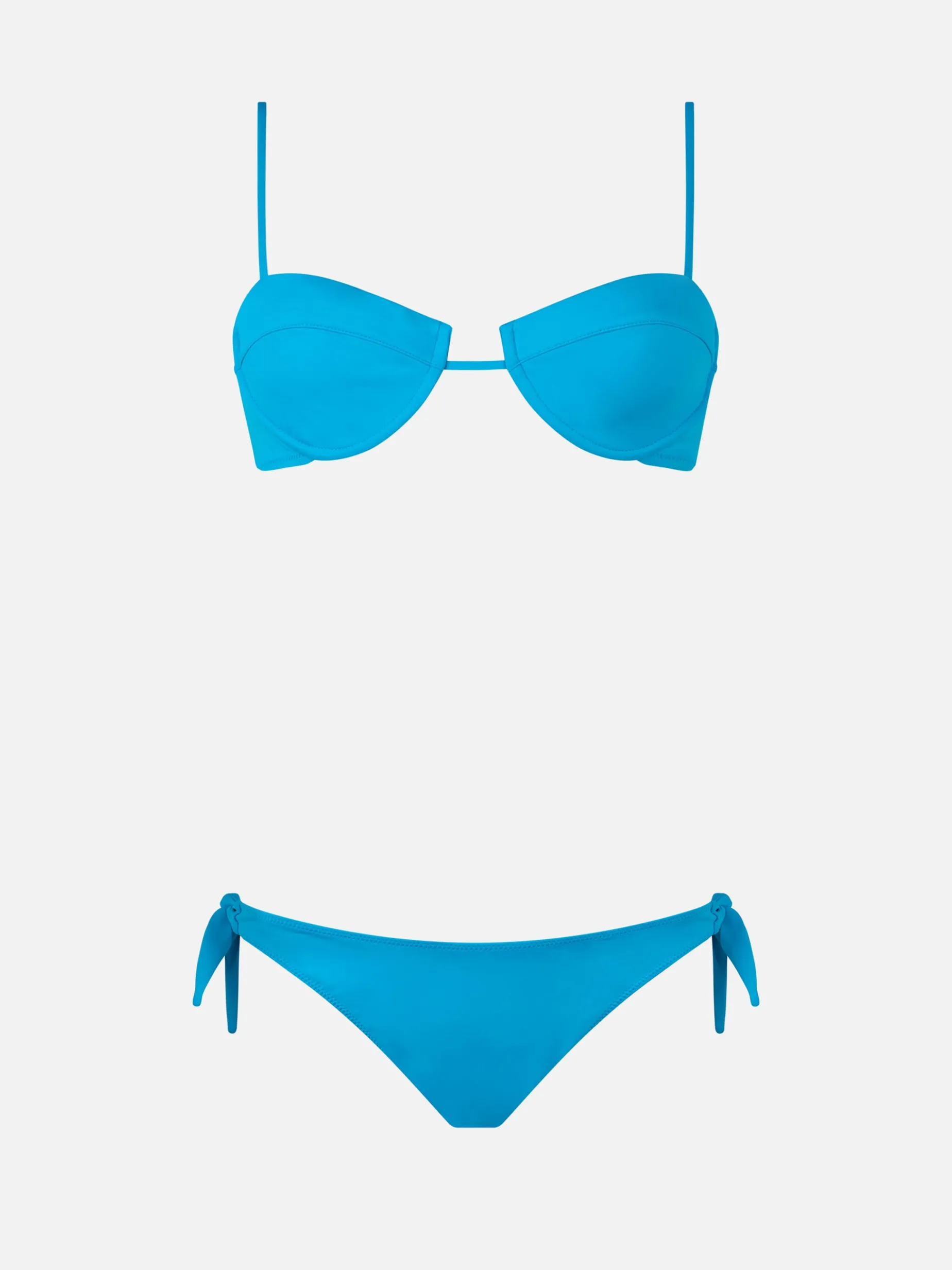 Türkisfarbener Bügel-Bralette-Bikini für Damen Salina Yali