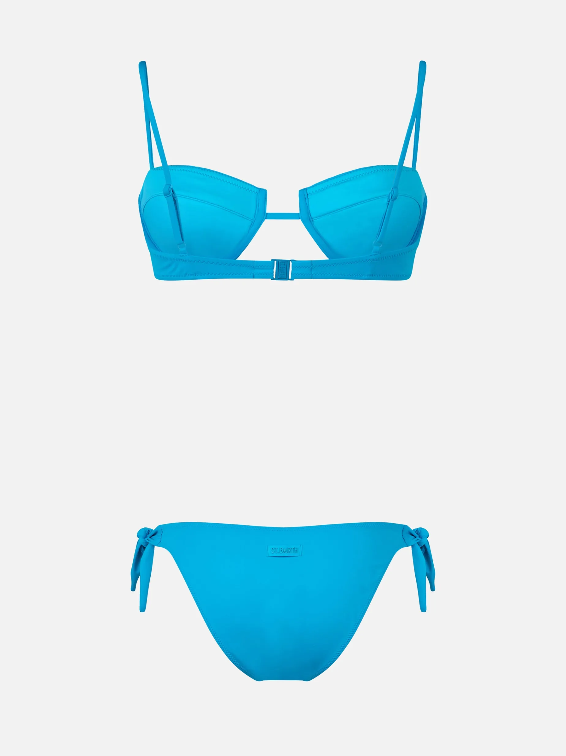 Türkisfarbener Bügel-Bralette-Bikini für Damen Salina Yali