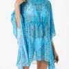 Türkisfarbener Kaftan mit Bandana-Print