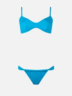 Türkisfarbener Scoop-Bralette-Bikini für Damen von May Noelle