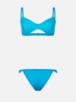 Türkisfarbener Scoop-Bralette-Bikini für Damen von May Noelle
