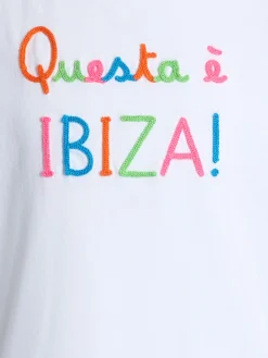 T-Shirt Elly aus Baumwolljersey mit Rundhalsausschnitt für Mädchen mit Questa è Ibiza-Stickerei