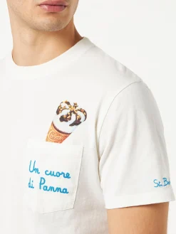 T-Shirt mit Cornetto-Print und bestickter Tasche | Algida-Sonderausgabe