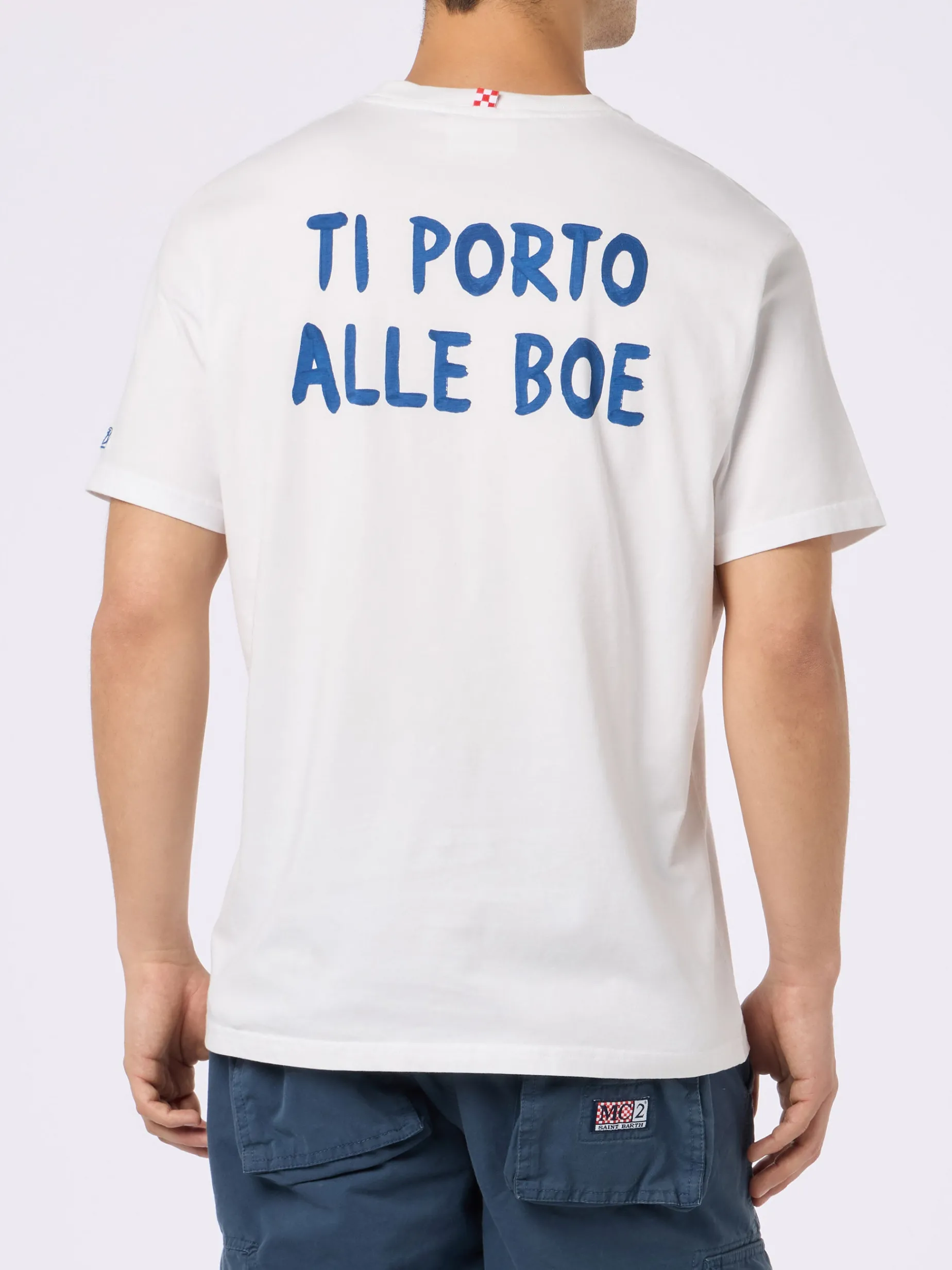 T-Shirt Portofino aus Baumwolljersey im klassischen Schnitt für Herren mit „Ti Porto Alle Boe“-Aufdruck | ALLE BOE SPECIAL EDITION