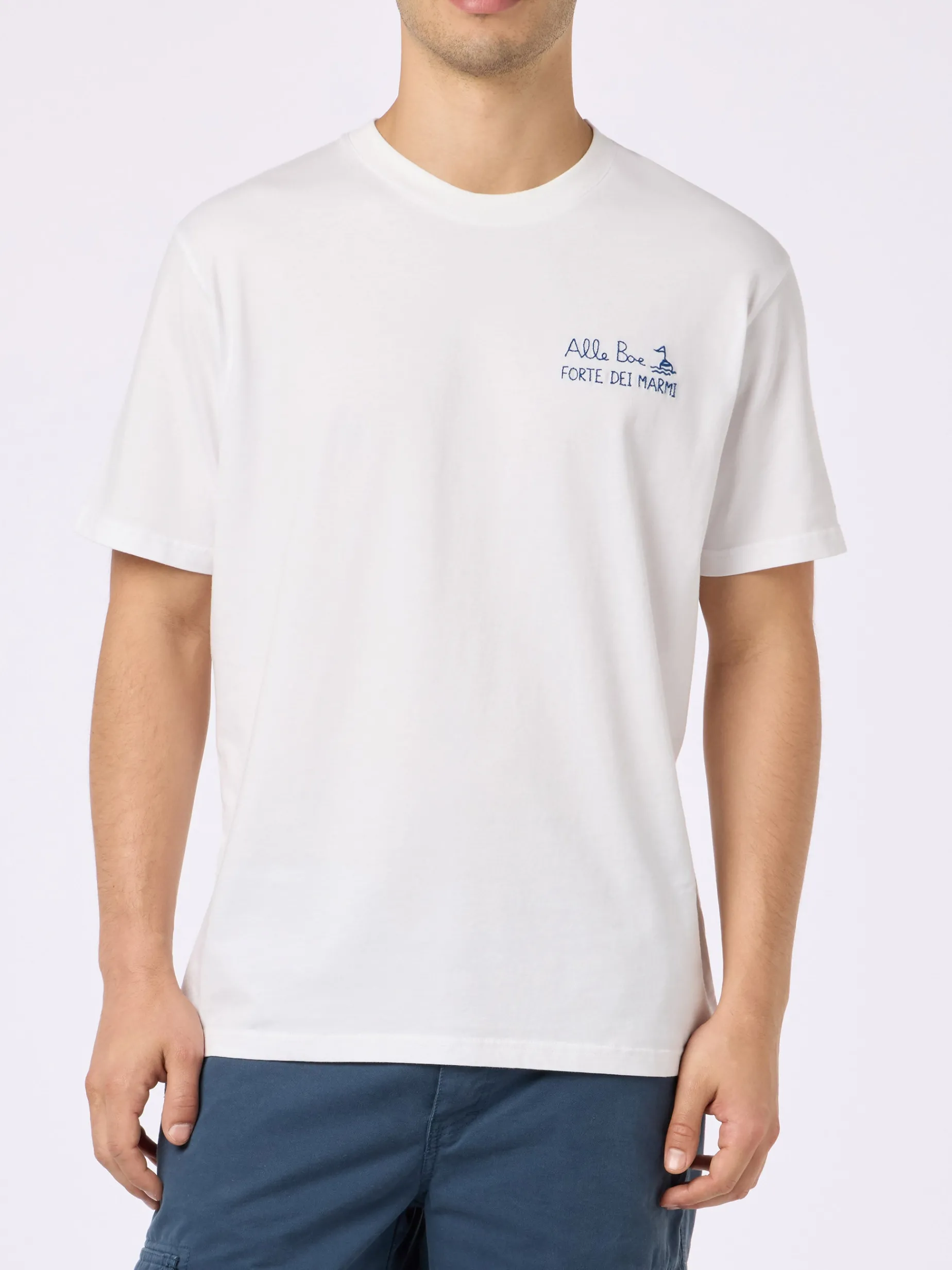 T-Shirt Portofino aus Baumwolljersey im klassischen Schnitt für Herren mit „Ti Porto Alle Boe“-Aufdruck | ALLE BOE SPECIAL EDITION