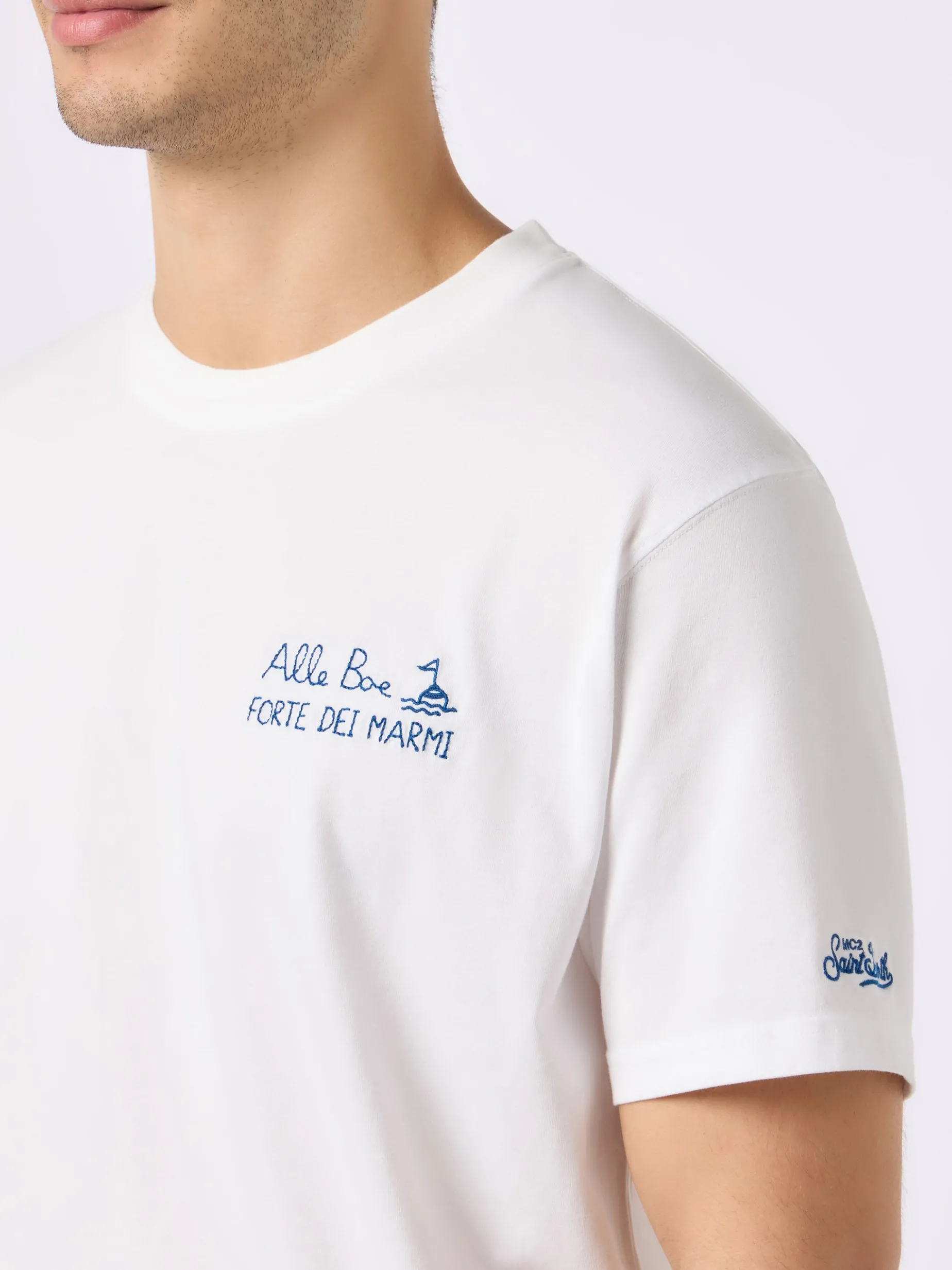 T-Shirt Portofino aus Baumwolljersey im klassischen Schnitt für Herren mit „Ti Porto Alle Boe“-Aufdruck | ALLE BOE SPECIAL EDITION