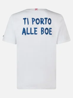 T-Shirt Portofino aus Baumwolljersey im klassischen Schnitt für Herren mit „Ti Porto Alle Boe“-Aufdruck | ALLE BOE SPECIAL EDITION