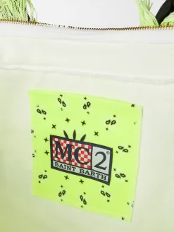 Umhängetasche „Vanity“ aus Canvas mit fluoreszierendem Bandana-Aufdruck in Gelb