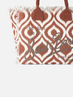 Umhängetasche „Vanity“ aus Segeltuch mit Ikat-Print