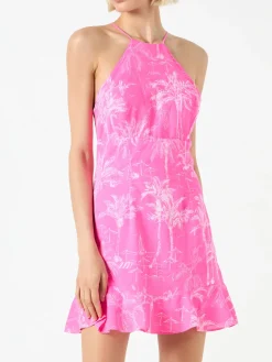 Unterkleid Avrill mit neonpinkem Toile de Jouy-Print