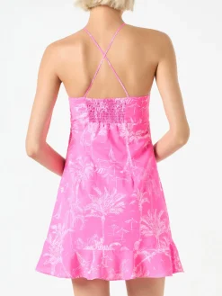 Unterkleid Avrill mit neonpinkem Toile de Jouy-Print