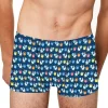 Unterwäsche-Boxershorts mit Aufdruck „Mikrohähne und Alarme“.