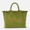 Vanity-Einkaufstasche aus Baumwollcanvas in Militärgrün mit Logo-Aufnäher