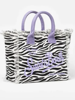 Vanity-Einkaufstasche aus Baumwollcanvas mit Zebramuster