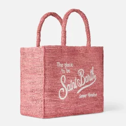 Vanity-Rosa-Basttasche mit Saint-Barth-Stickerei