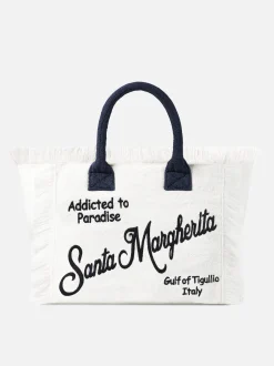 Vanity-Schultertasche aus Frottee mit Santa Margherita-Stickerei