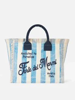 Vanity-Schultertasche aus Canvas mit Forte dei Marmi-Aufdruck