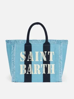 Vanity-Schultertasche aus Segeltuch mit Saint Barth-Logo