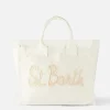 Vanity-Schultertasche aus Segeltuch mit St. Barth-Aufnäher