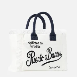 Vanity-Schultertasche aus Frottee mit Puerto Banus-Stickerei