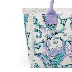 Vanity-Schultertasche aus Segeltuch mit Paisley-Print