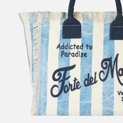 Vanity-Schultertasche aus Canvas mit Forte dei Marmi-Aufdruck