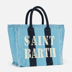Vanity-Schultertasche aus Segeltuch mit Saint Barth-Logo