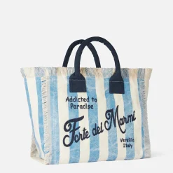 Vanity-Schultertasche aus Canvas mit Forte dei Marmi-Aufdruck