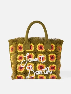 Vanity-Umhängetasche mit gehäkelten Blumen