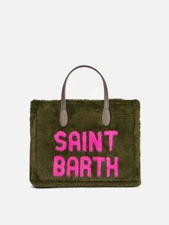 Vivian grüne Kunstpelzhandtasche