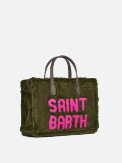 Vivian grüne Kunstpelzhandtasche