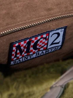 Vivian grüne Kunstpelzhandtasche