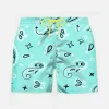 Wassergrüne Badeshorts für Jungen mit Bandana-Muster