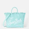 Wassergrüne Colette-Handtasche aus Baumwollcanvas