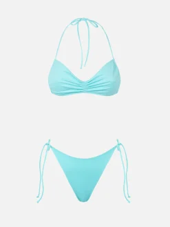 Wassergrüner Bandeau-Bikini für Damen