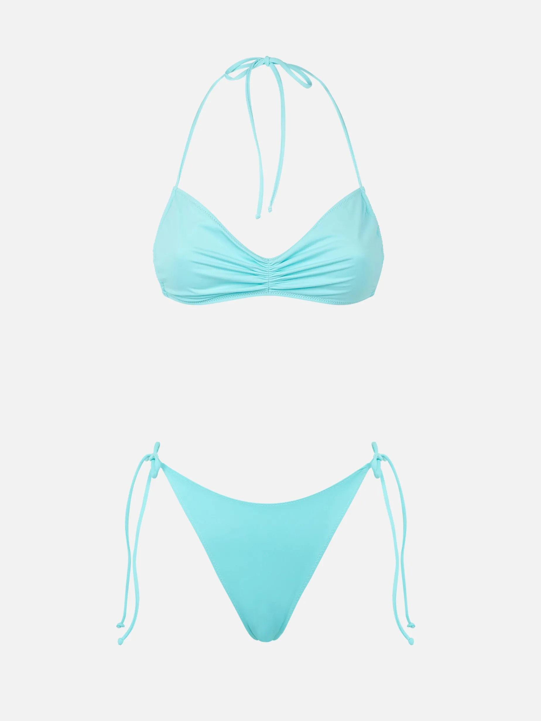 Wassergrüner Bandeau-Bikini für Damen