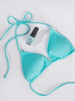 Wassergrüner Triangel-Bikini für Damen