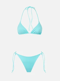 Wassergrüner Triangel-Bikini für Damen