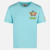 Wassergrünes Baumwoll-T-Shirt für Jungen mit St. Barth Addicted-Aufdruck