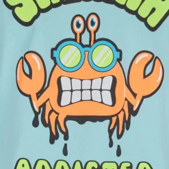Wassergrünes Baumwoll-T-Shirt für Jungen mit St. Barth Addicted-Aufdruck