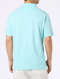 Wassergrünes Herren-Poloshirt aus Baumwolljersey Brighton