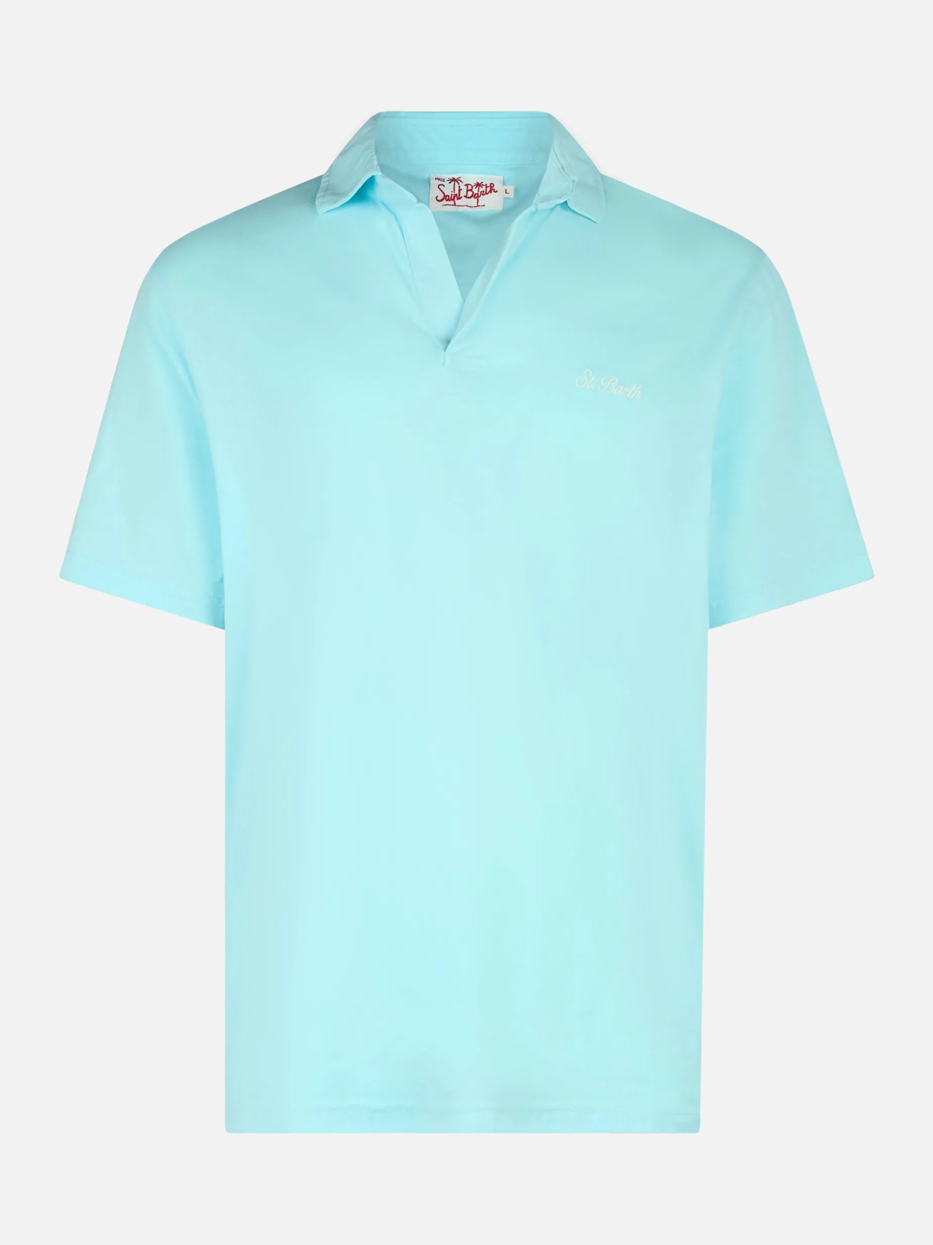 Wassergrünes Herren-Poloshirt aus Baumwolljersey Brighton
