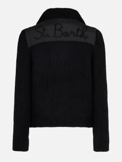 Wattierte Damenjacke mit Strickärmeln