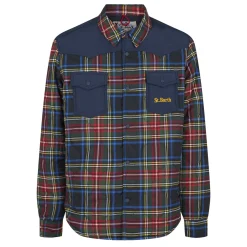 Wattiertes Herren-Overshirt mit Schottenkaro und aufgesetzten Taschen