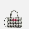 Weiche Clarine-Handtasche aus Wolle mit Pied-de-Poule-Lurex-Muster