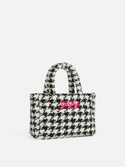 Weiche Clarine-Handtasche aus Wolle mit Pied-de-Poule-Lurex-Muster