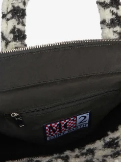 Weiche Clarine-Handtasche aus Wolle mit Pied-de-Poule-Lurex-Muster