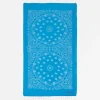 Weicher blauer Fouta-Jacquard mit Bandana-Print
