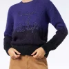 Weicher Damenpullover mit Rundhalsausschnitt und „Queen of the Night“-Stickerei