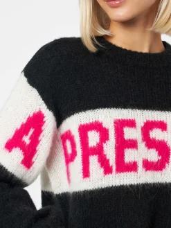 Weicher, kastenförmiger Damenpullover mit Après-Chic-Jacquard-Print